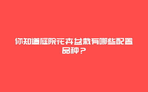 你知道庭院花卉盆栽有哪些配置品种？