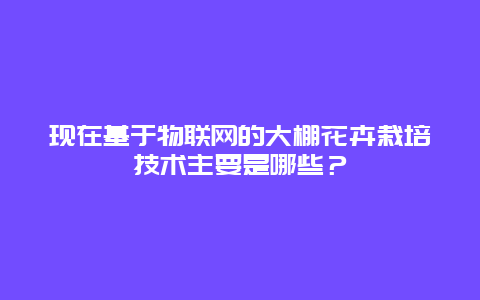 现在基于物联网的大棚花卉栽培技术主要是哪些？