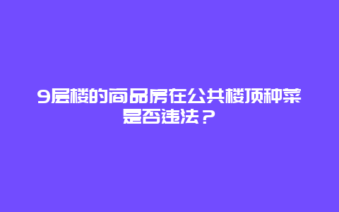 9层楼的商品房在公共楼顶种菜是否违法？