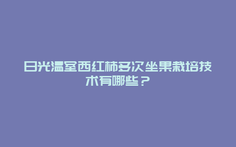 日光温室西红柿多次坐果栽培技术有哪些？