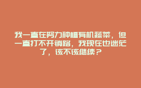 我一直在努力种植有机蔬菜，但一直打不开销路，我现在也迷茫了，该不该继续？