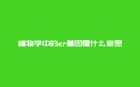 植物学中的er基因是什么意思