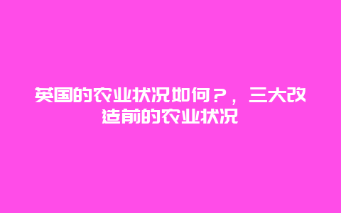 英国的农业状况如何？，三大改造前的农业状况