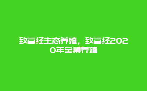 致富经生态养殖，致富经2020年全集养殖