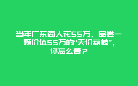 当年广东商人花55万，品尝一颗价值55万的“天价荔枝”，你怎么看？