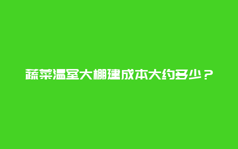 蔬菜温室大棚建成本大约多少？