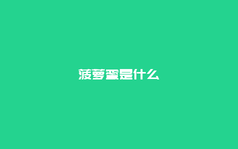 菠萝蜜是什么