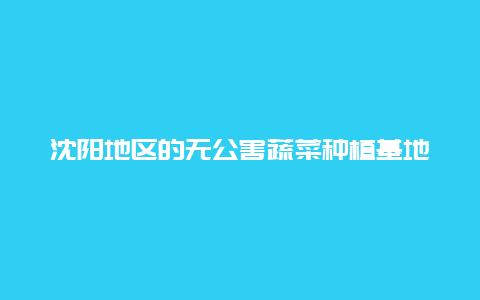 沈阳地区的无公害蔬菜种植基地