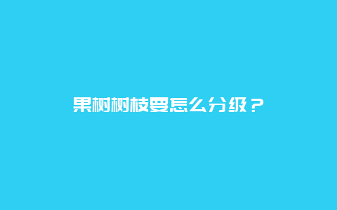 果树树枝要怎么分级？