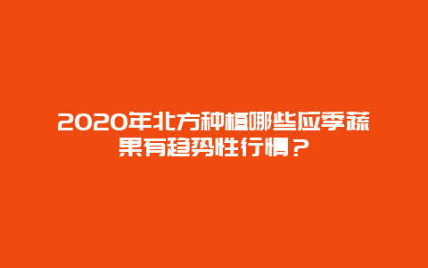 2020年北方种植哪些应季蔬果有趋势性行情？