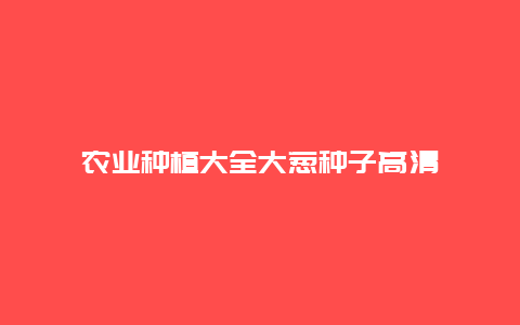 农业种植大全大葱种子高清