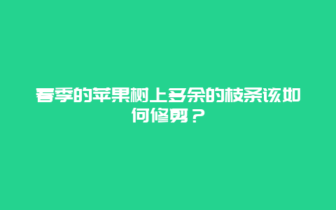 春季的苹果树上多余的枝条该如何修剪？