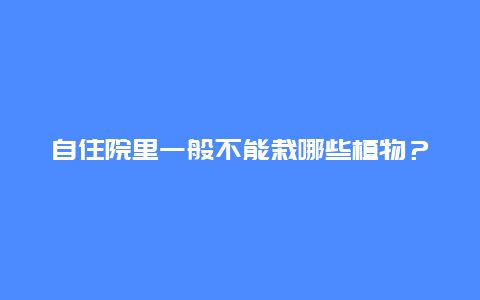 自住院里一般不能栽哪些植物？