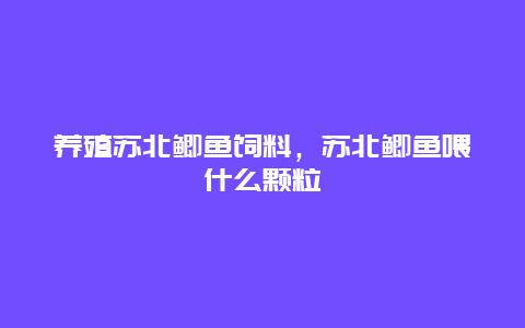 养殖苏北鲫鱼饲料，苏北鲫鱼喂什么颗粒