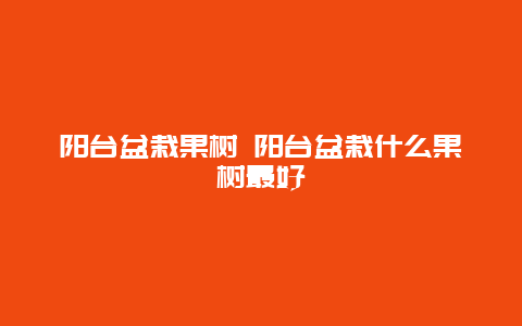 阳台盆栽果树 阳台盆栽什么果树最好