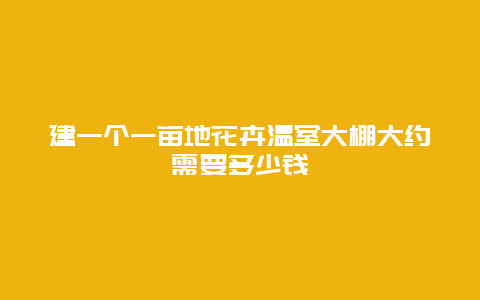 建一个一亩地花卉温室大棚大约需要多少钱