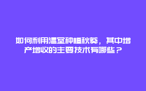 如何利用温室种植秋葵，其中增产增收的主要技术有哪些？