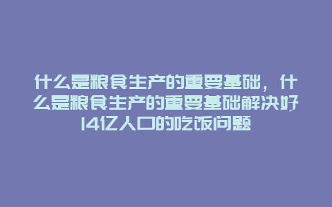 什么是粮食生产的重要基础，什么是粮食生产的重要基础解决好14亿人口的吃饭问题