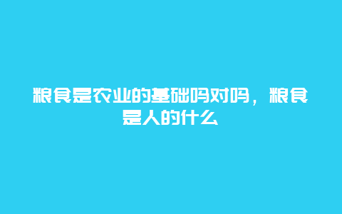 粮食是农业的基础吗对吗，粮食是人的什么