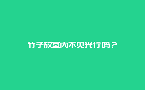 竹子放室内不见光行吗？