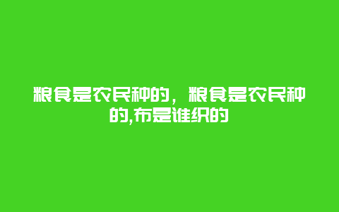 粮食是农民种的，粮食是农民种的,布是谁织的