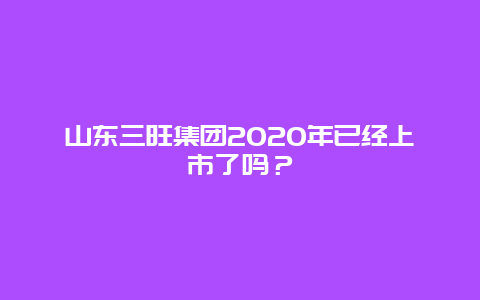 山东三旺集团2020年已经上市了吗？