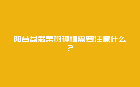 阳台盆栽果树种植需要注意什么？