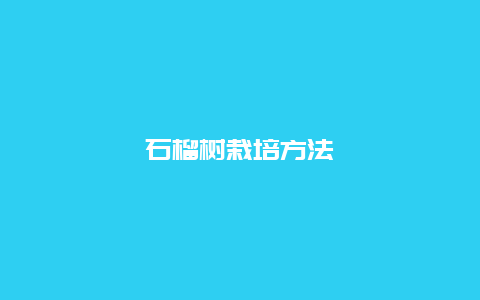 石榴树栽培方法