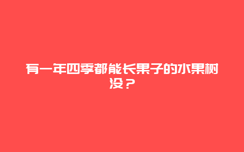 有一年四季都能长果子的水果树没？