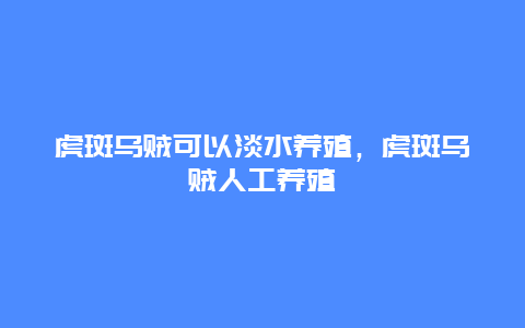 虎斑乌贼可以淡水养殖，虎斑乌贼人工养殖