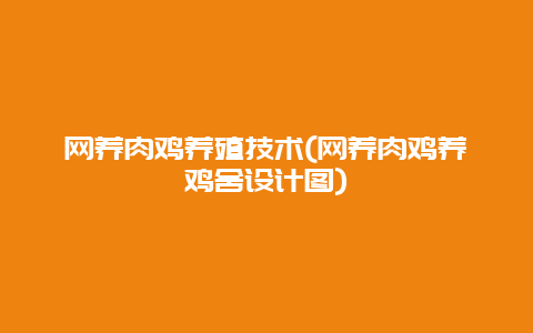 网养肉鸡养殖技术(网养肉鸡养鸡舍设计图)