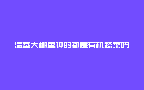 温室大棚里种的都是有机蔬菜吗