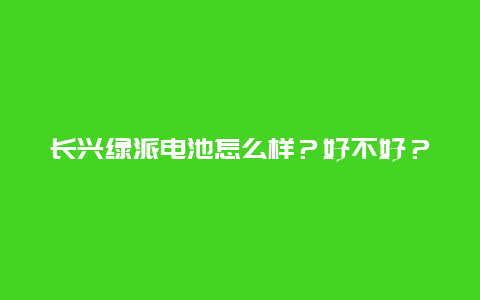 长兴绿派电池怎么样？好不好？