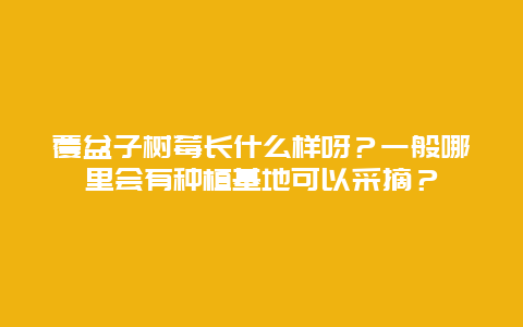 覆盆子树莓长什么样呀？一般哪里会有种植基地可以采摘？