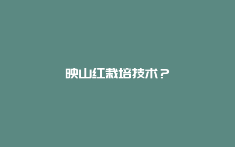 映山红栽培技术？