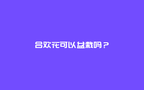 合欢花可以盆栽吗？