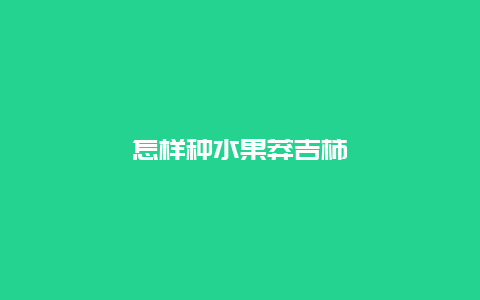 怎样种水果莽吉柿