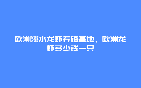 欧洲淡水龙虾养殖基地，欧洲龙虾多少钱一只