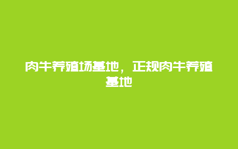 肉牛养殖场基地，正规肉牛养殖基地