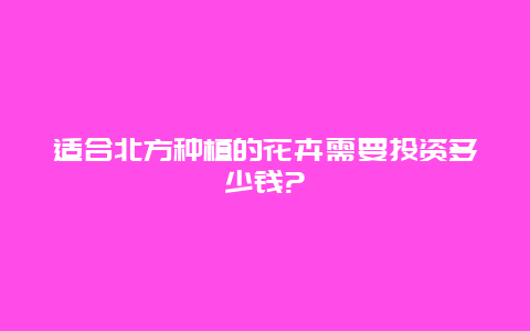 适合北方种植的花卉需要投资多少钱?