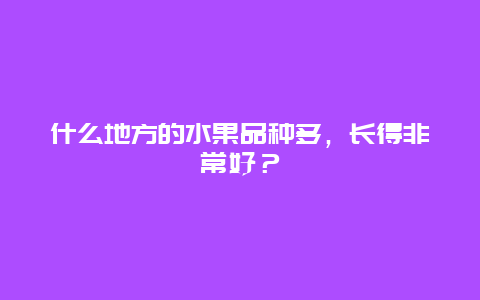 什么地方的水果品种多，长得非常好？