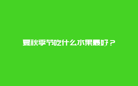 夏秋季节吃什么水果最好？