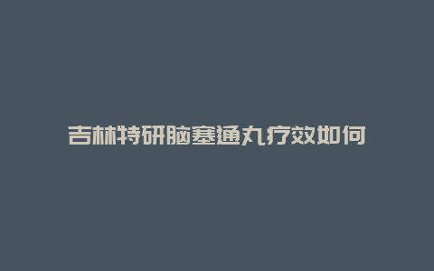 吉林特研脑塞通丸疗效如何