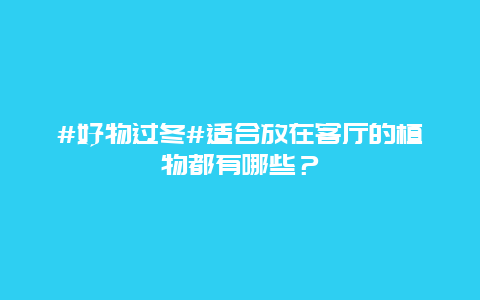 #好物过冬#适合放在客厅的植物都有哪些？