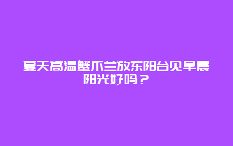 夏天高温蟹爪兰放东阳台见早晨阳光好吗？