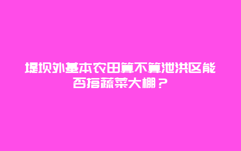 堤坝外基本农田算不算泄洪区能否搭蔬菜大棚？