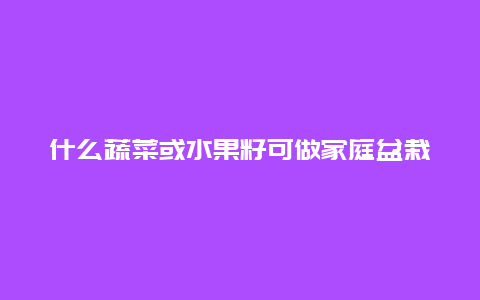 什么蔬菜或水果籽可做家庭盆栽