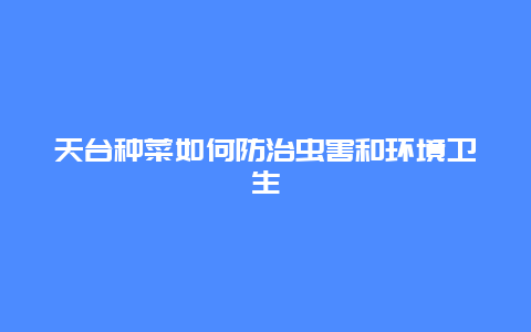 天台种菜如何防治虫害和环境卫生