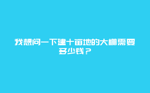 我想问一下建十亩地的大棚需要多少钱？