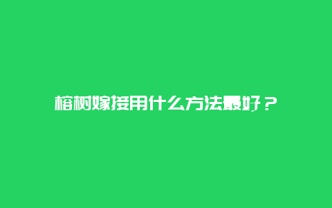 榕树嫁接用什么方法最好？